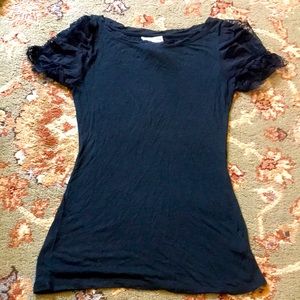 Anthropologie forest green dressy tee by Odonate Epiprocta, size small